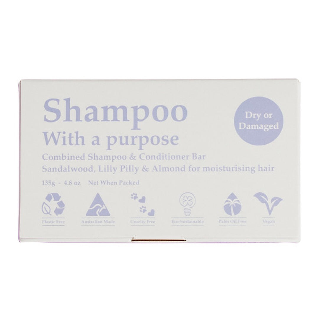 Shampoo with a Purpose Shampoo and Conditioner Bar Dry or Damaged 135g
