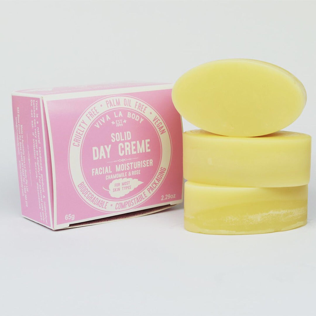 Viva La Body Day Crème Facial Moisturiser Chamomile & Rose 65g