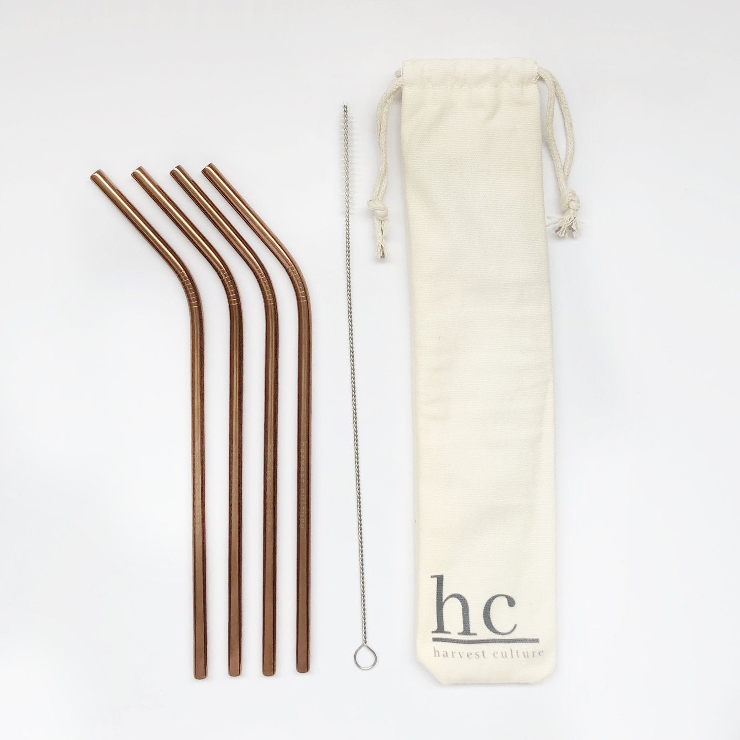Harvest Culture Stainless Steel Straws 4-pack Rose Gold